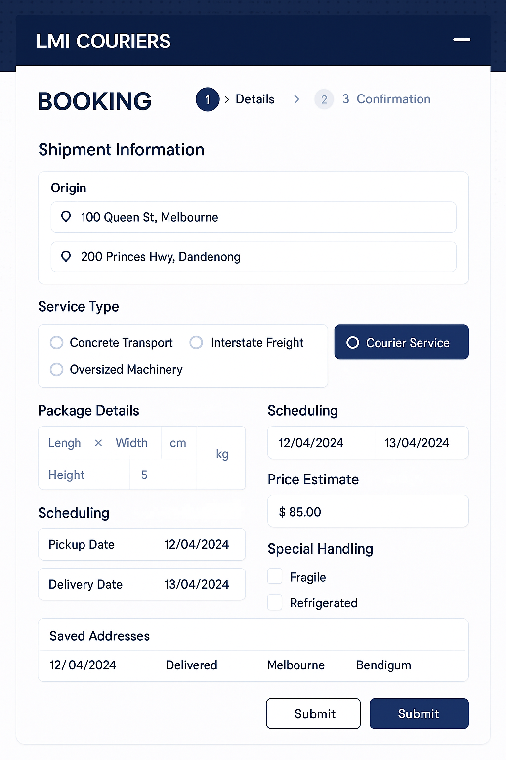 Easy Shipment Booking